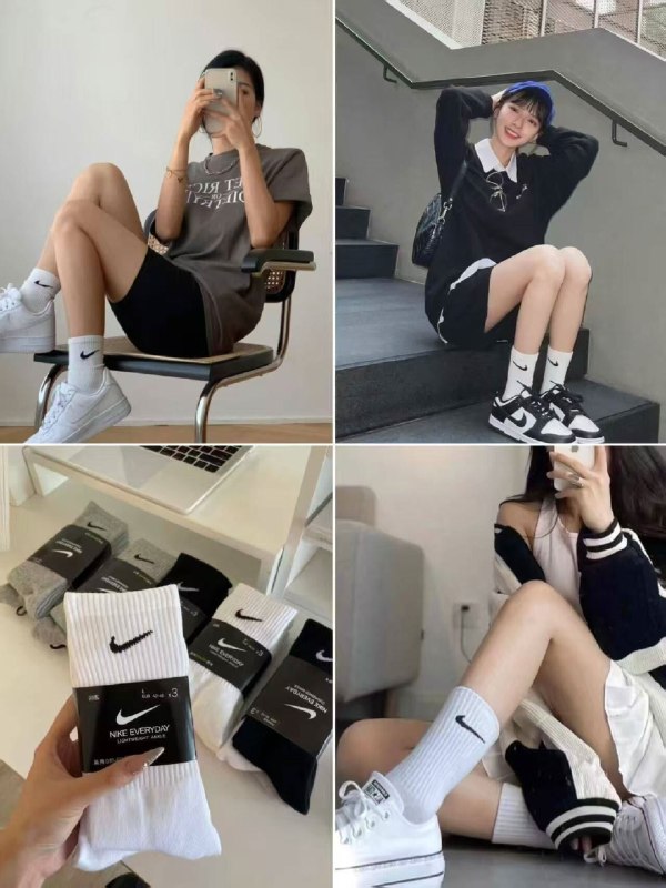 买正品，认准酷动城认证标‼️Nike耐克运动袜3双💰19.9亓长筒/中筒都一个忦！穿小白鞋/板鞋/老爹鞋外搭真的嘎嘎好看-（bPy3TpzL0xg)/ Cb79