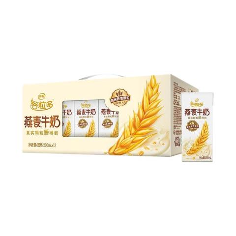 谷粒多 燕麦牛奶 200ml*12盒此款目前活动售价51元，下单领取超市加补满50减6元优惠券，品牌立减2元①商品页面右上角吃货喵直播间领九折直播折扣劵并加购主商品一件②猫超首页超级补贴频道领满39元减6元劵并加购主商品一件下单2件，实付低至36.58元