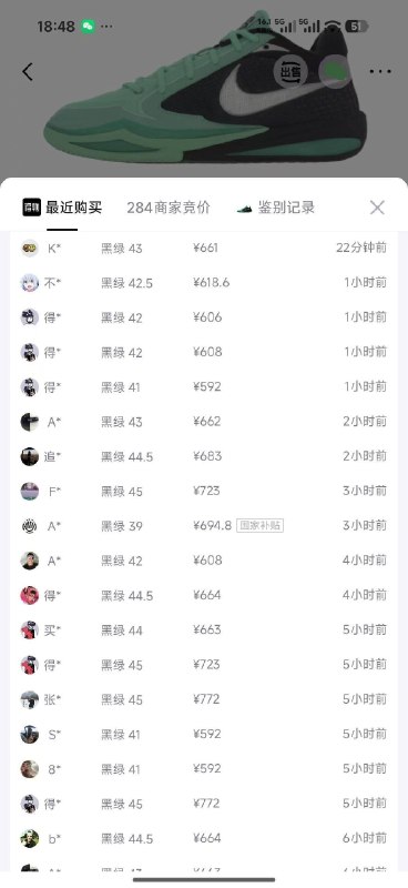 Nike 萨布丽娜4灰绿II0403-300到手543 得物660男码积分券到手463